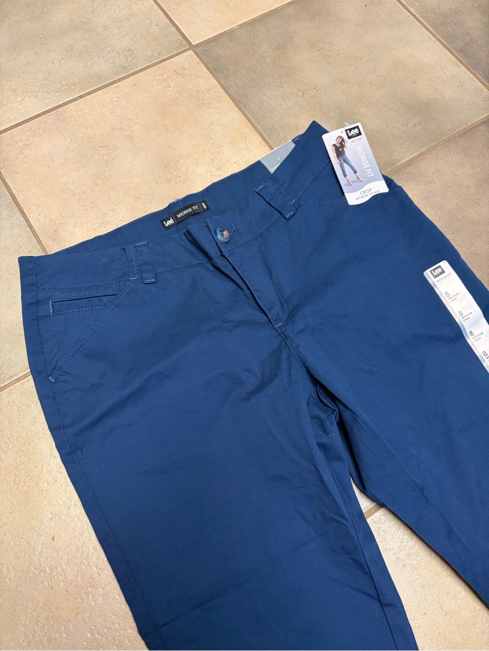 NWT Lee Women's Blue Cropped Ankle Pants - Picture 2 of 10